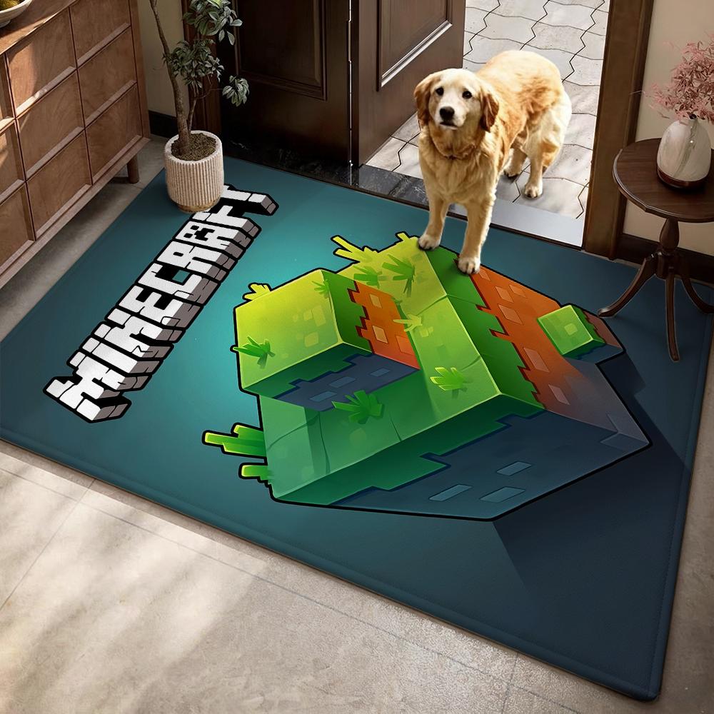 Minecraft Blocky Survival Adventure Printed Rug Durable Stainresistant Carpet For Bedroom Study Home Decor Holiday Gift