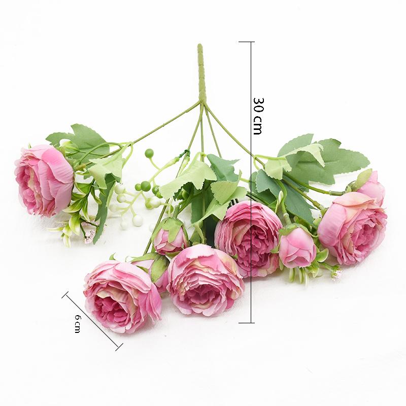 Artificial Flower Peony Bouquet Home Room Decoration Wedding Diy Festival Indoor Furnishings Scrapbooking Bonsai Gifts Accessori