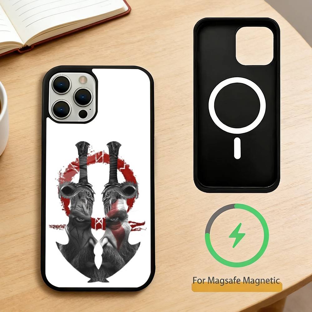 G-God of W-War Kratos  Phone Case For iPhone 17,16,15,14,13,Pro,Max,Plus,Magnetic For Magsafe Wireless Charging