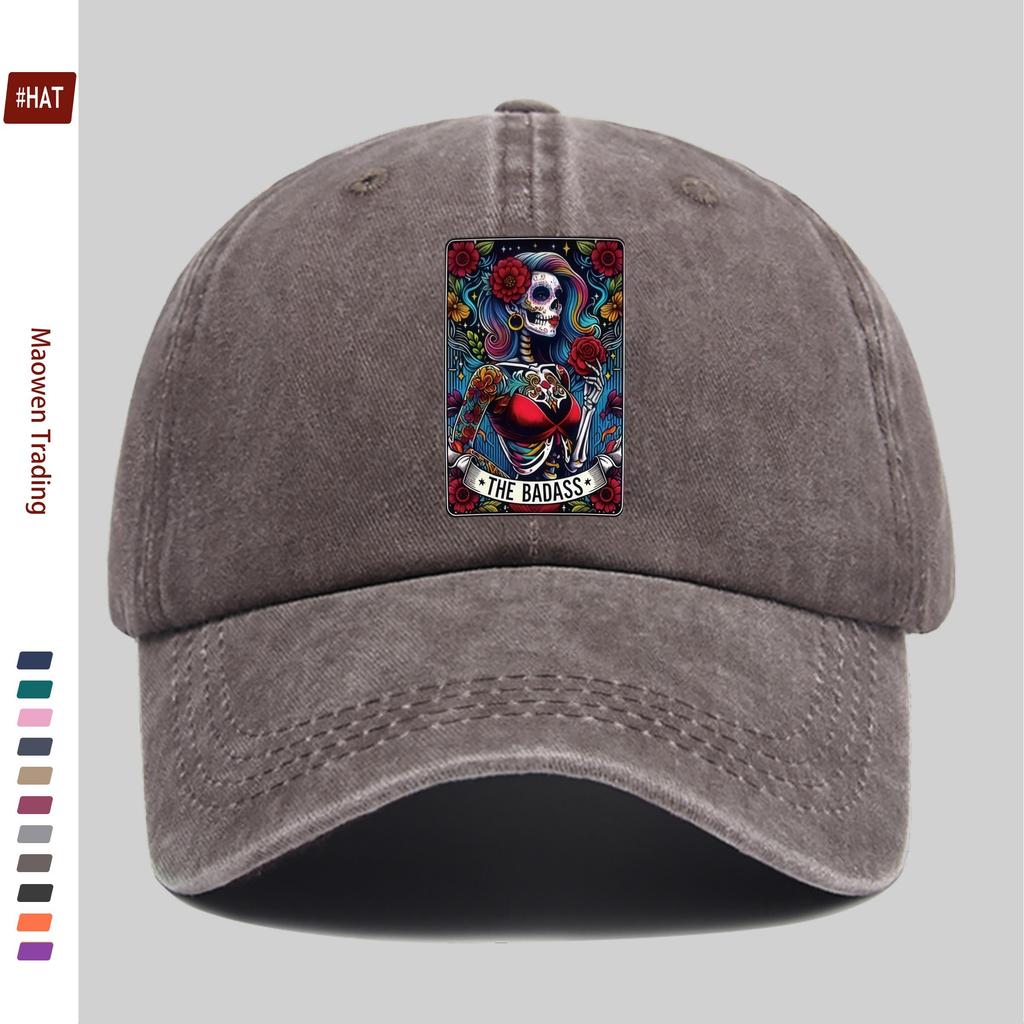Pc Rose Skull Pattern Print Baseball Cap with Floral Print Design Decorative Hat Comfortable and Lightweight Headwear Adjust