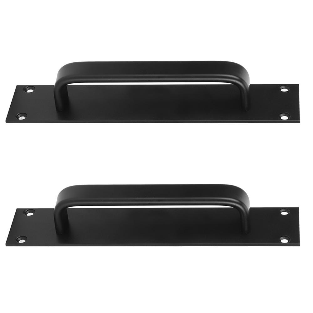 2 Pack Aluminum Alloy Door Pull Handle Black Barn Door Handles Sliding Door Handle  Kitchen Cabinet