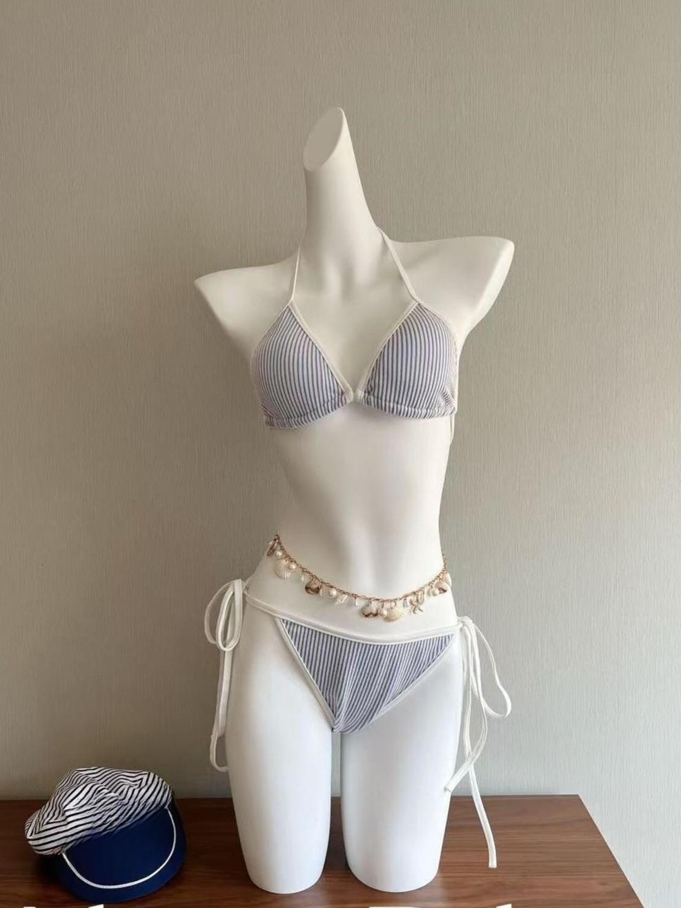 

2026 New Boho Monokini Bikini Set 2 Piece Swimsuit High Waisted Halter Neck Push Up Sexy Holiday Print L