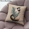 Vintage Siamese Cat Floral Throw Pillow Covers Pattern Cushion Cover Suitable For Sofa Bedroom Car Pillow Cover