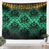Black & White Crown Tapestry, Ornate Baroque Floral Pattern Print, Wall Hanging for Luxury & Vintage Aesthetic Home Decor