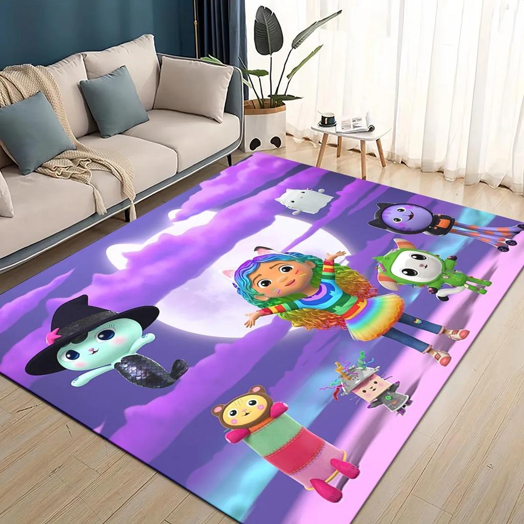 2025 New Style Gabbys Dollhouse Cartoon Girl Gift Carpet Rug for Living Room Bedroom Home Sofa Decoration,kid Non-slip Floor Mat