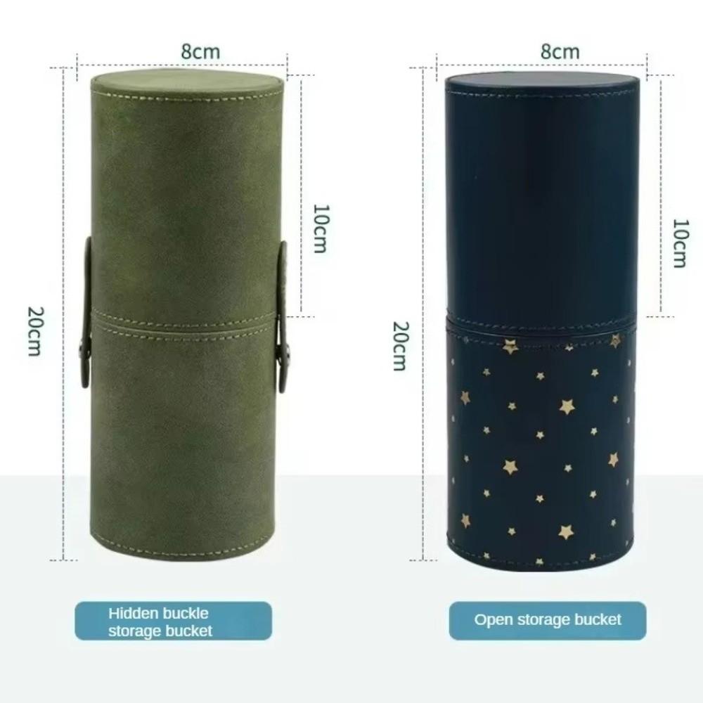 Waterproof Makeup Brush Bucket PU Leather Makeup Brush Organizer