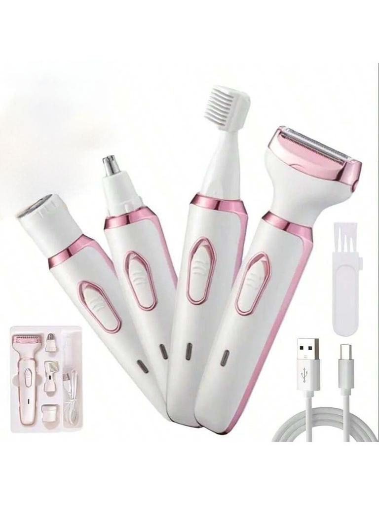 Xiaomi 4-in-1 Rechargeable Electric Lady Shaver Set - Portable 500mAh Wet & Dry Painless Trimmer for Face, Nose, Legs & Underarms