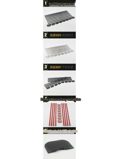 Stainless Steel Anti-Kick Door Slide Rail Trim for GM8 Car - Decorative Bright Strip Patch