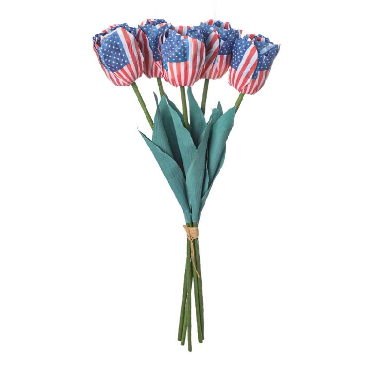 

Realistic Flag Tulips Bouquets for Years Round Decoration Home Wedding Party Decoration Christmas Wreaths Accessories S