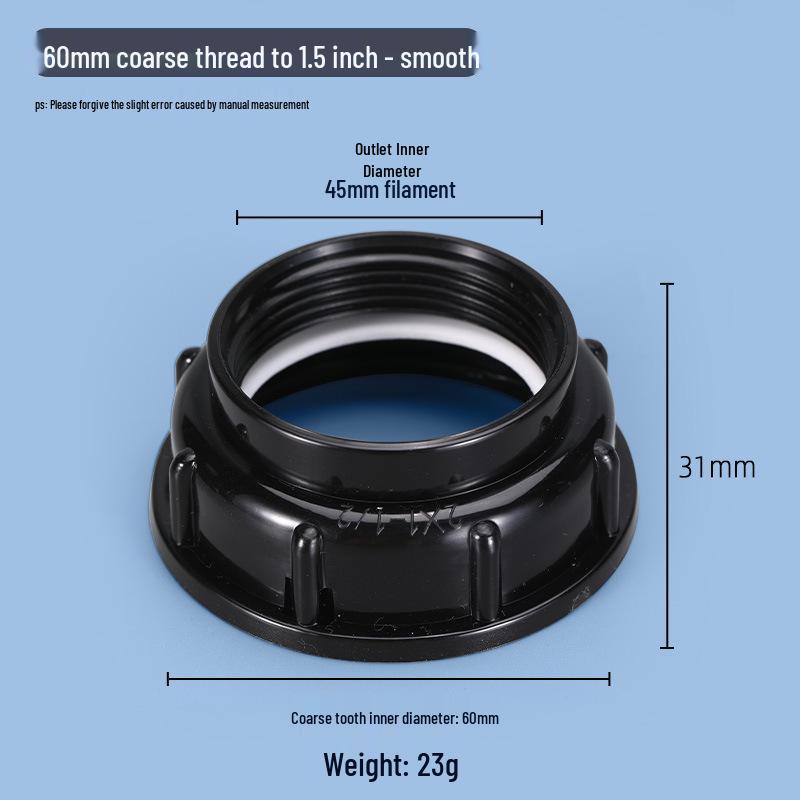 IBC Ton Barrel Valve Adapter Cover: 4-Point, 6-Point, 1-Inch Double Inner Tooth Center Ring Adapter