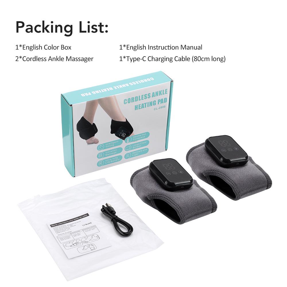 Electric Heated Ankle and Foot Massager for Joint Relaxation and Care