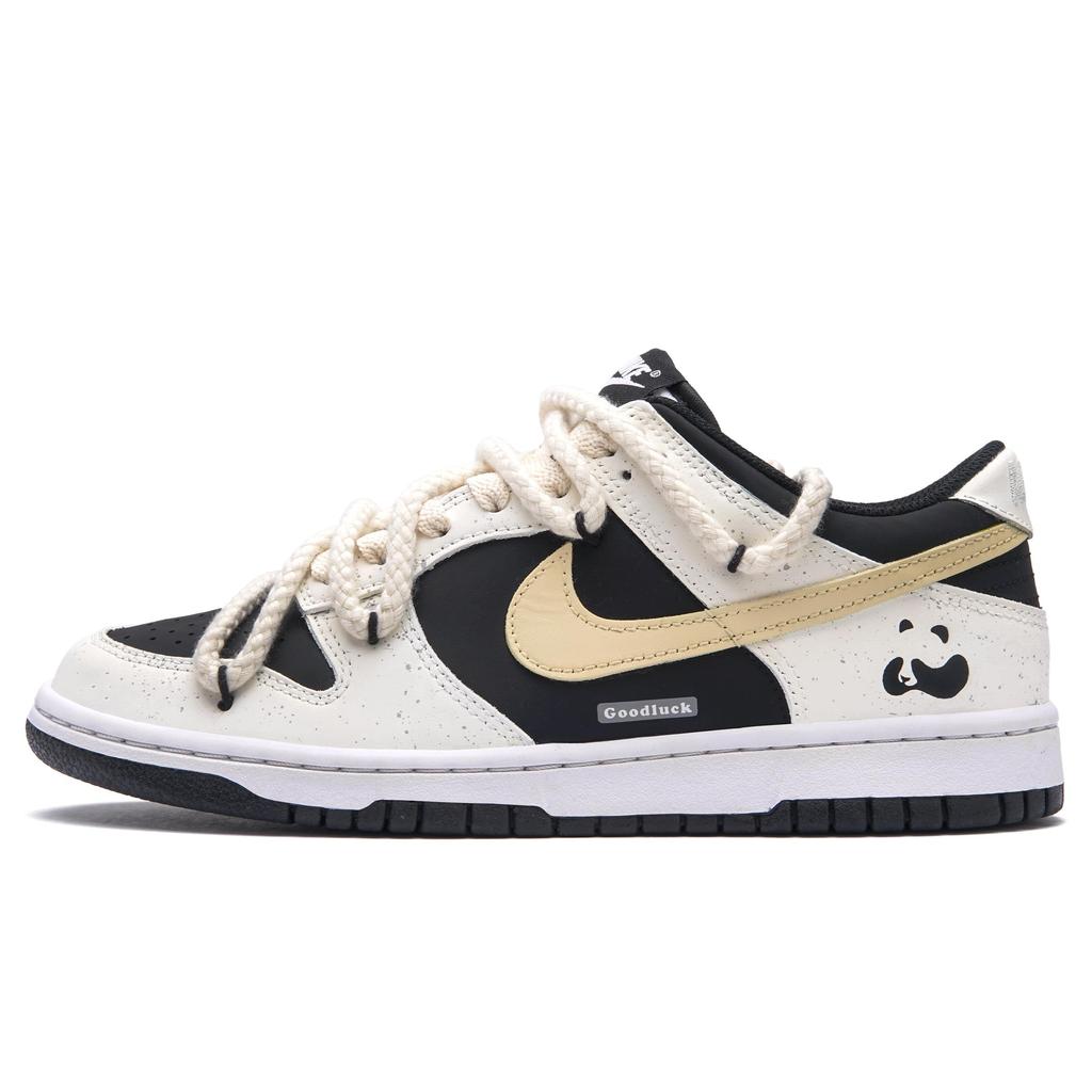 Nike Pantofi de Skateboard Dunk Rezistenți la Abraziune Joși Unisex Bej Negru DD1391-100(Echipa62-)