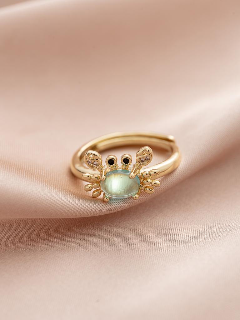 Exquisite Mini Cute Crab Adjustable Personalized Ring Women's Party Holiday Gift Jewelry Accessories