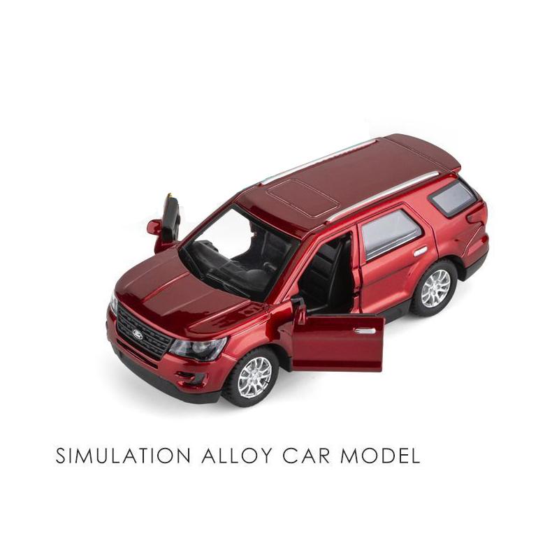 NJI23 New 1:36 Ford Explorer Alloy Car Model Sound and light Diecasts & Toy Vehicles Toy Cars Kid Toys For Children Collection Gifts