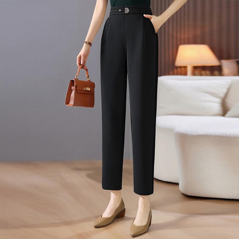 Pasiter Women's Elastic Waist Slim-Fit Trousers