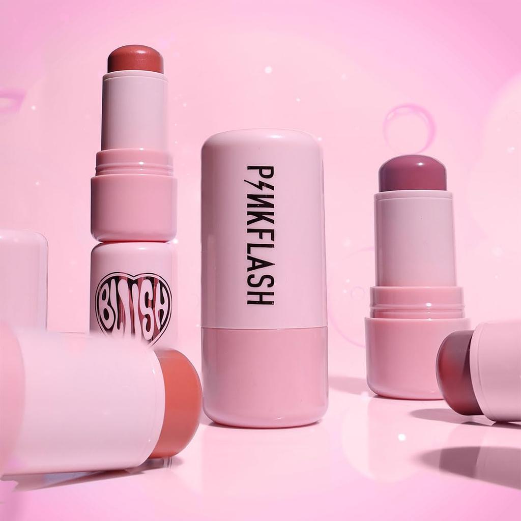 Pinkflash Dewy Blush Stick - PK01 Grapefruit Heart| Cream Blush with Natural Dewy Finish | Lightweight, Buildable & Blendable | Shimmer Glow for Ra