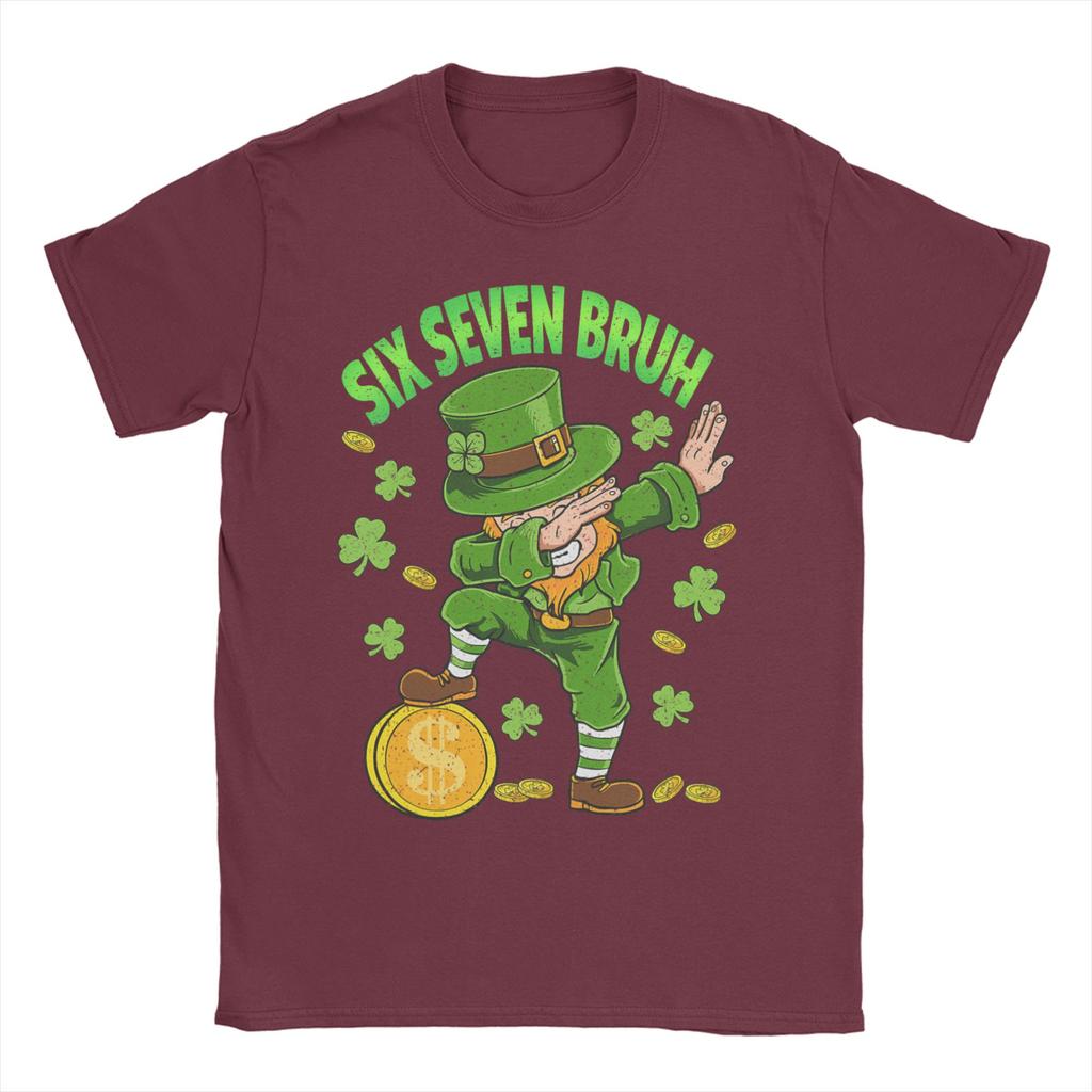 Funny Meme Six Seven Bruh St Patricks DayUnisex T Shirt Tees Short Sleeve O Neck TShirts Cotton Graphic Printed Clothes