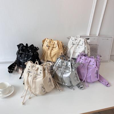Bucket Bag Stylish Unique Versatile Drawstring Single-shoulder Cross-shoulder Bag