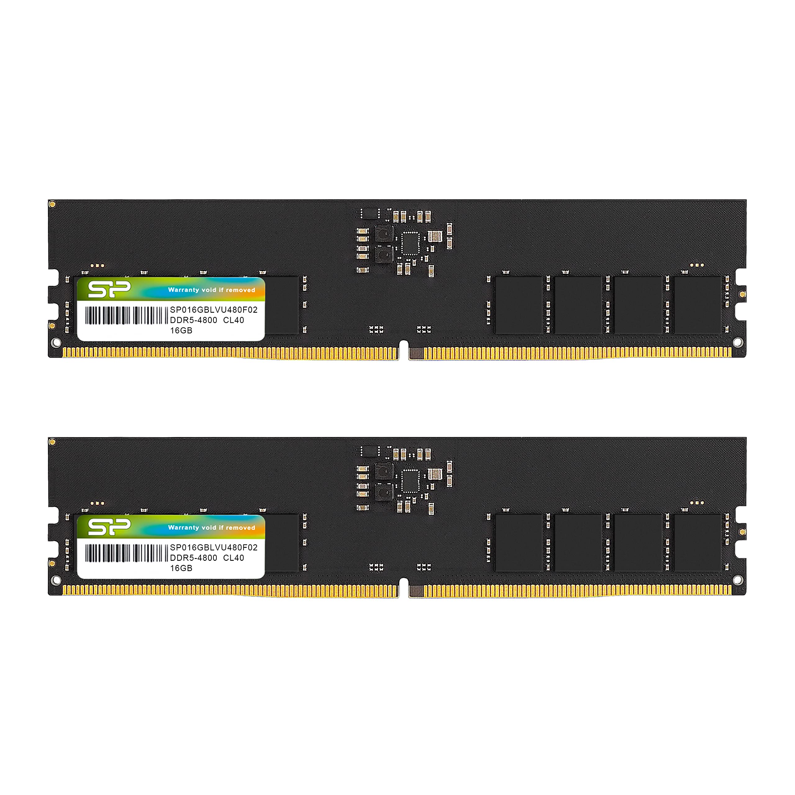 

Silicon Power DDR5 32GB 4800MHz 288 Pin CL40 UDIMM Desktop RAM Пам ять комп ютера SP032GBLVU480F22 (2x16 ГБ) (PC5-38400) 1,1 В без ECC