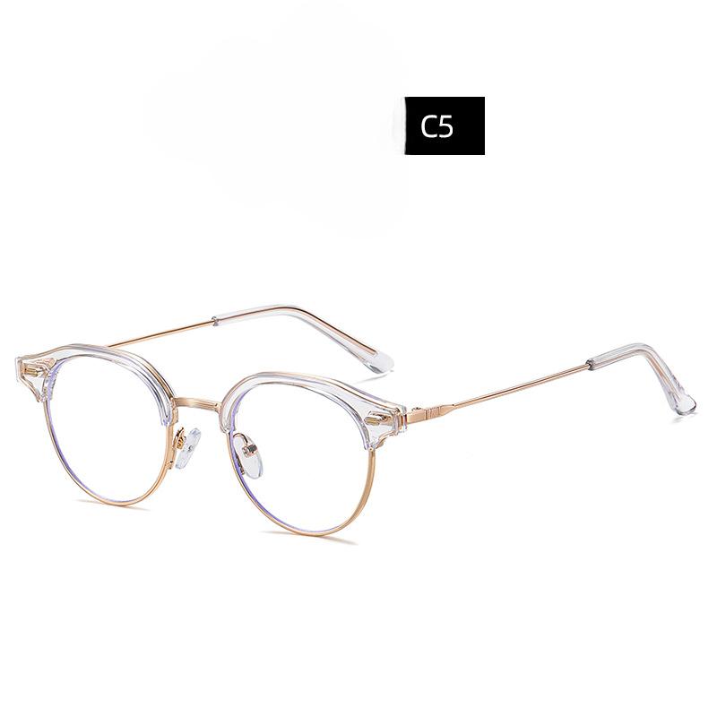 

Очки в оправе Trend TR, металлическая маленькая оправа в стиле ретро, ​​антисинее плоское зеркало, украшение для ногтей, могут быть оснащены оправой для близорукости.