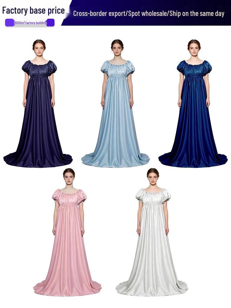 Bridgerton Medieval Retro Ball Gown Cosplay Dress for Stage Performance