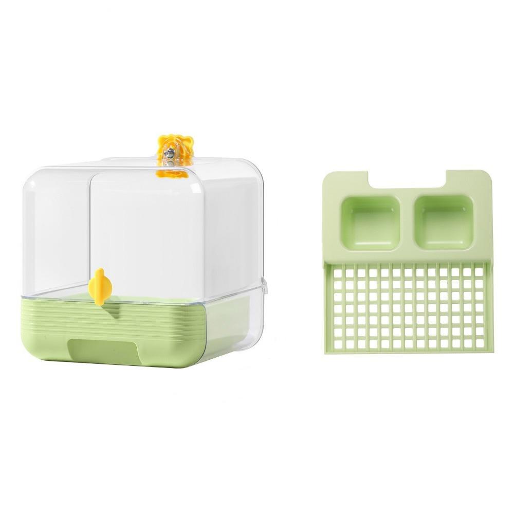 Transparente 2-in-1 Papageien-Badewanne Platzsparend Vogel-Wasser-Futterspender Vogelkäfig Zubehör