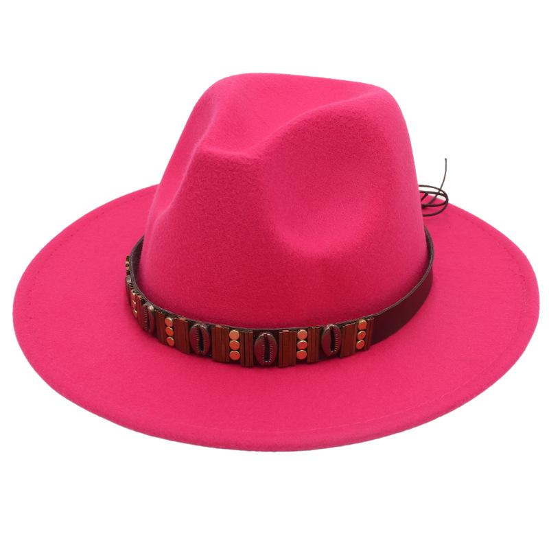 Ethnic Jazz Hat Metal Shell Belt Accessories Top Hat Dress Concave Gentleman Hat