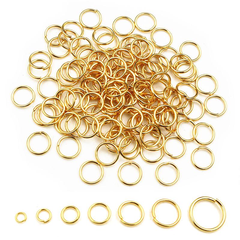 200pcs 3/4/5/6/7/8/10mm Stainless Steel Gold Color Split Jump Rings DIY Jewelry Findings Open Single Loops for jewelry making 0.8x6mm 200pcs