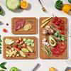 3pcs Bamboo Cutting Board Set Wooden Thick Multipurpose Chopping Boards for Meat Vegetables Fruits Ldeal for Christmas