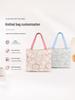 Large Capacity Sweet Cartoon Rabbit Knit Tote Handbag for Students