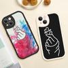 For Iphone 14 Fingertip Love Phone Case for Iphone 14 13 11 12 Pro MAX 13 12 MiNi 7 8 14 Plus X XS XR Lambskin Protective Covers