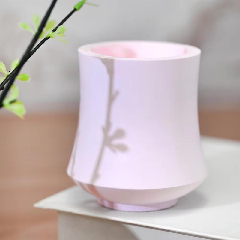 Home Decoration Ornaments Bamboo Scented Candle Cup Silicone Mold DIY Epoxy Resin Pouring Pen Holder Cement Gypsum Mold