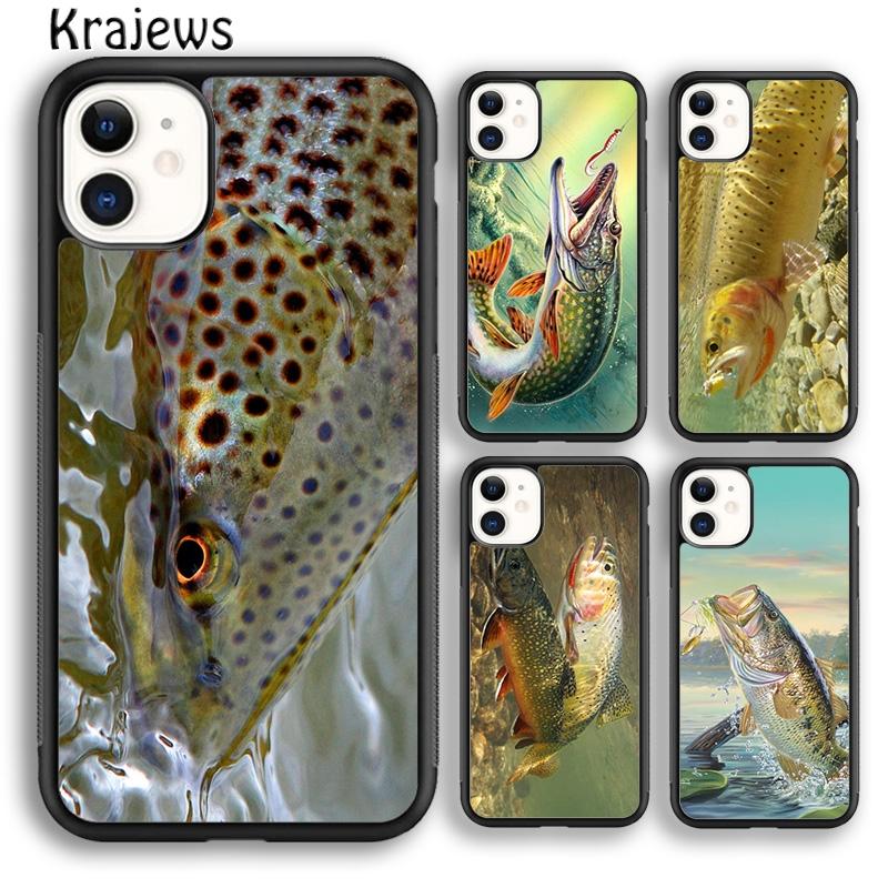 Krajews Rainbow Trout Fishing Skin Phone Case Cover For iPhone 17 Air 16 15 14 plus 12 13 pro max coque Fundas