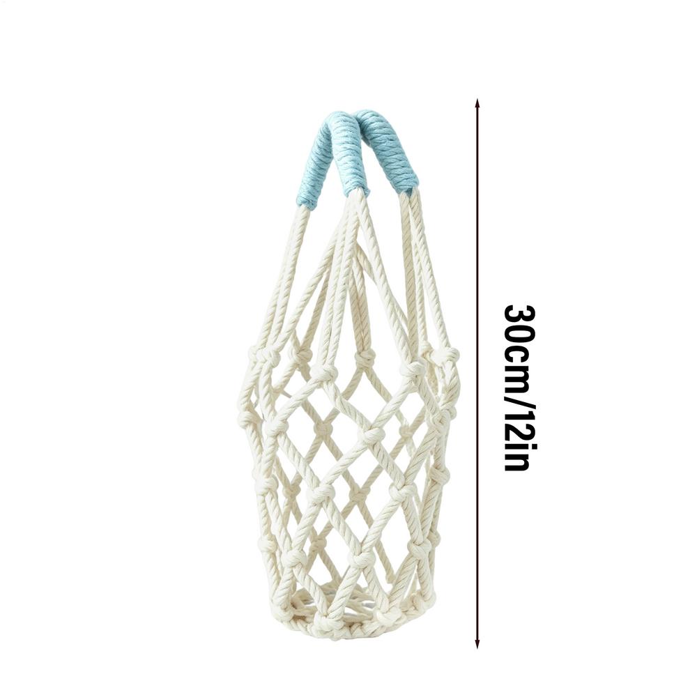 Bag For Water Bottle Handwoven Mesh Portable With Handle Drink Carrier Bag For Shopping Work Travel Daily Outdoor