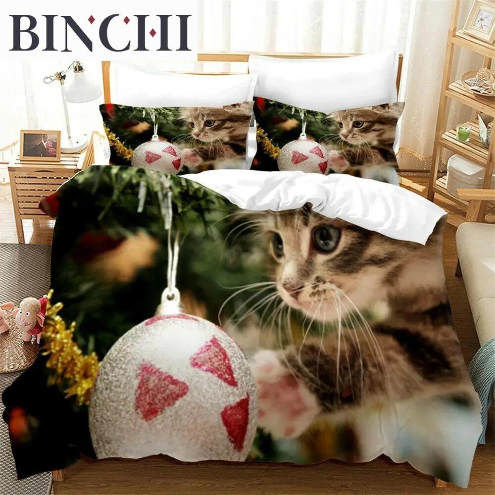 Cat Duvet Cover Collection Cat Lover Gifts Bedding For Women Cute Kitten Pattern Bedroom Decor Twin Double Queen King Size Quilt Cover