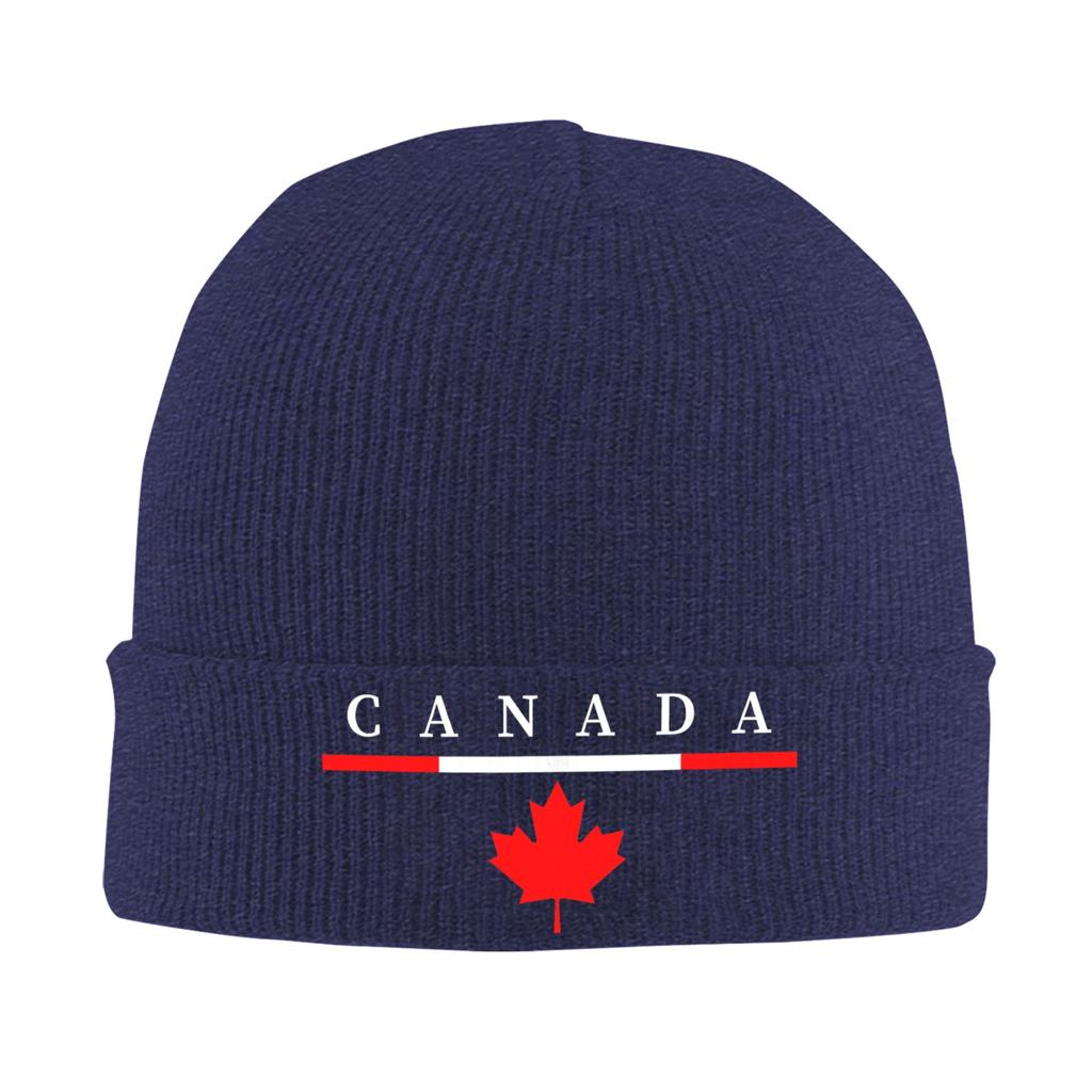 Canada Pride Canadian Flag Maple Knitted Hat for Women Unisex Skullies Beanies Winter Hats  Warm Cap