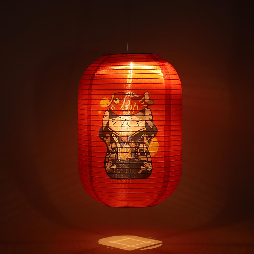 25cm Waterproof Solar Lanterns LED Light Nylon Cloth Chinese Japanese Hanging Lamp Outdoor Garden Yard Holiday Party Decoration