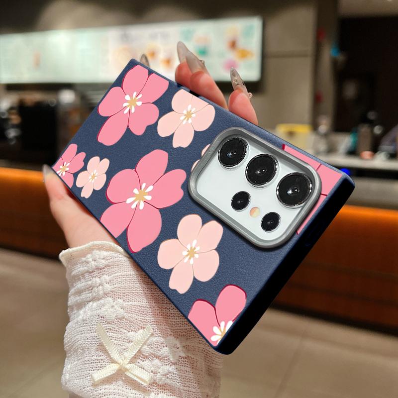 Fresh Style Cherry Blossom Pattern Case For Samsung Galaxy S26 Ultra S25 Edge S24 Plus S23 S22 S21 FE A54 A15 A35 A55 A16 A26 A36 A56 A17 A37 A57 5G
