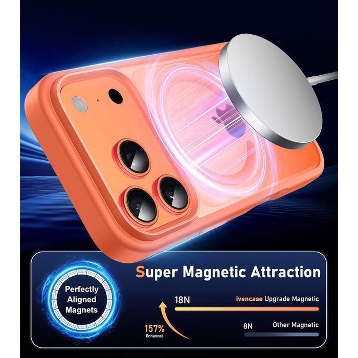 Coque de protection - BOOLING - iPhone 17 Pro Max - Antichoc - avec 2 Verres Trempé - Orange