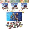 Advent Calendar Countdown Toy Cars Set For Kids Featuring 24 Unique Collectible Designs