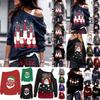 Stylish Women's Christmas Jumper Pullover Loose Fit Sweatshirt For Festive Seasons