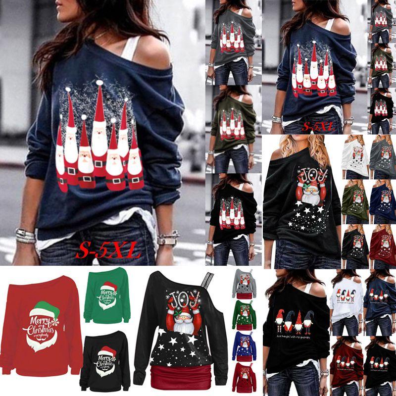 Stylish Women's Christmas Jumper Pullover Loose Fit Sweatshirt For Festive Seasons