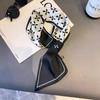 Printed spring new ear silk scarf Korean version double-sided small ear scarf interspersed with streamer women's versatile neck protector