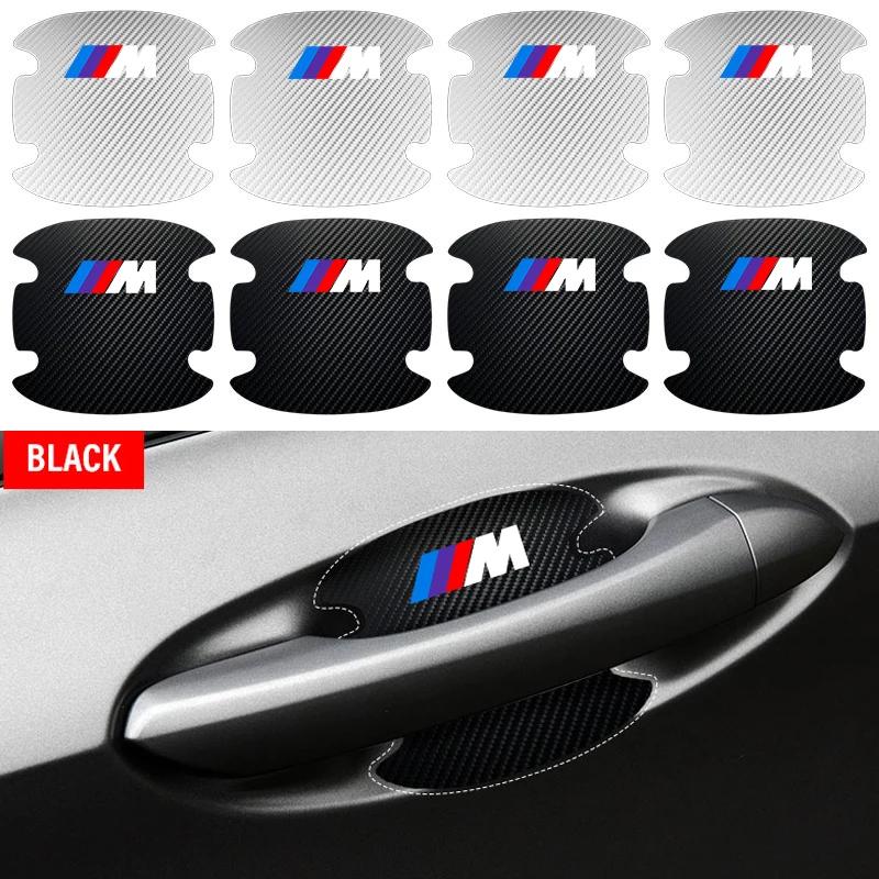 4 PZ Adesivo Protezione Maniglia Porta Auto Emblema Decorazione Auto per BMW E46 E39 E90 E60 E36 F30 F10 E34 E30 F20 E92 M3 M4 M5 X5 X6