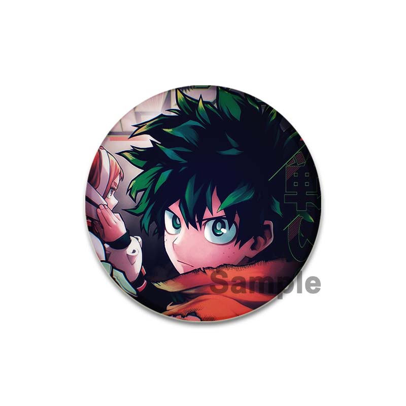 32/44/58mm Anime Figure Izuku Midoriya Round Brooch Clothing Lapel Pin Souvenir Soft Button Pins My Hero Academia Badge
