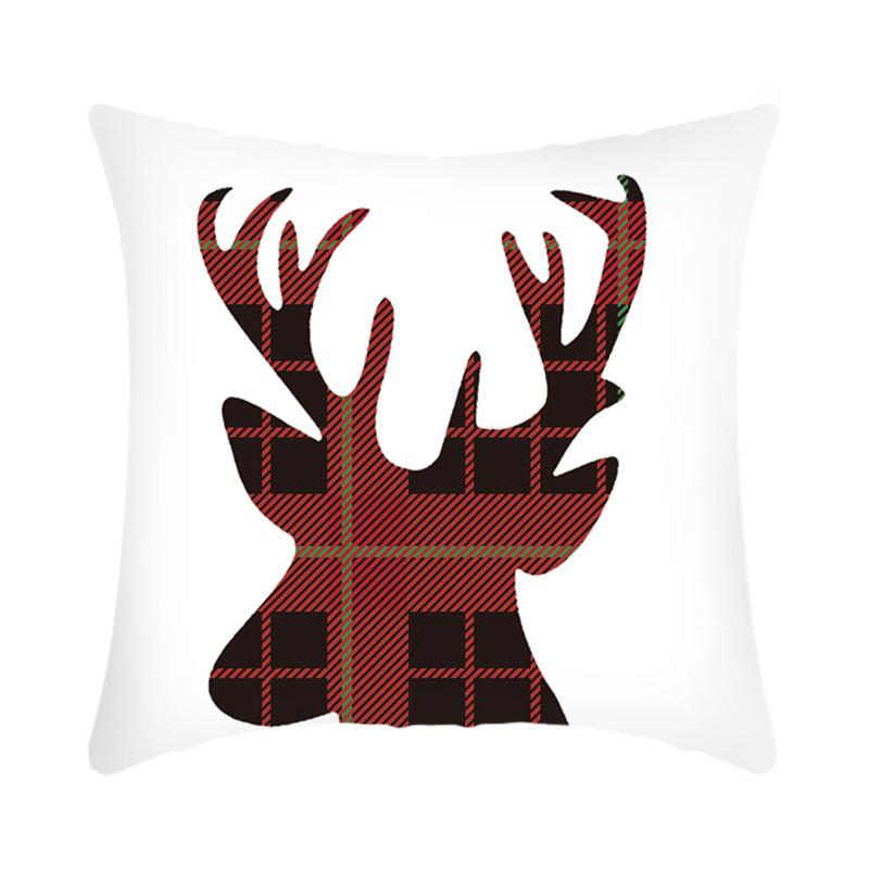 Christmas Bedside Cushion Cover Office Nap Pillow Cover Short Plush Printed Cushion Cover