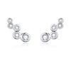 WOSTU Silver Earrings Real 925 Sterling Silver Asymmetrical Heart Hoop Earrings for Women Fashion Silver Earring Jewelry Gift