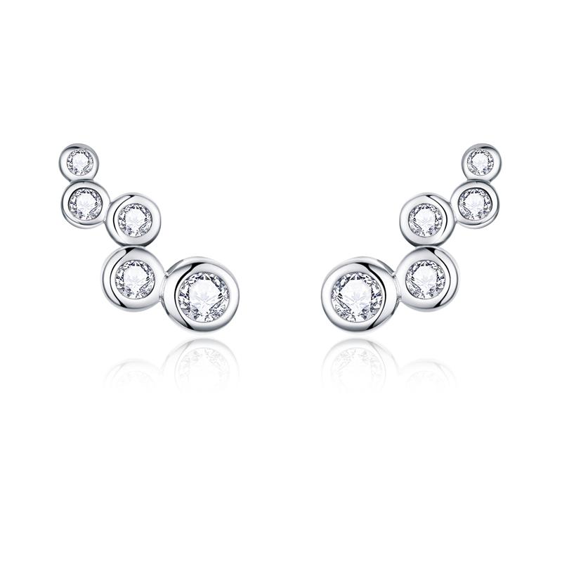 WOSTU Silver Earrings Real 925 Sterling Silver Asymmetrical Heart Hoop Earrings for Women Fashion Silver Earring Jewelry Gift
