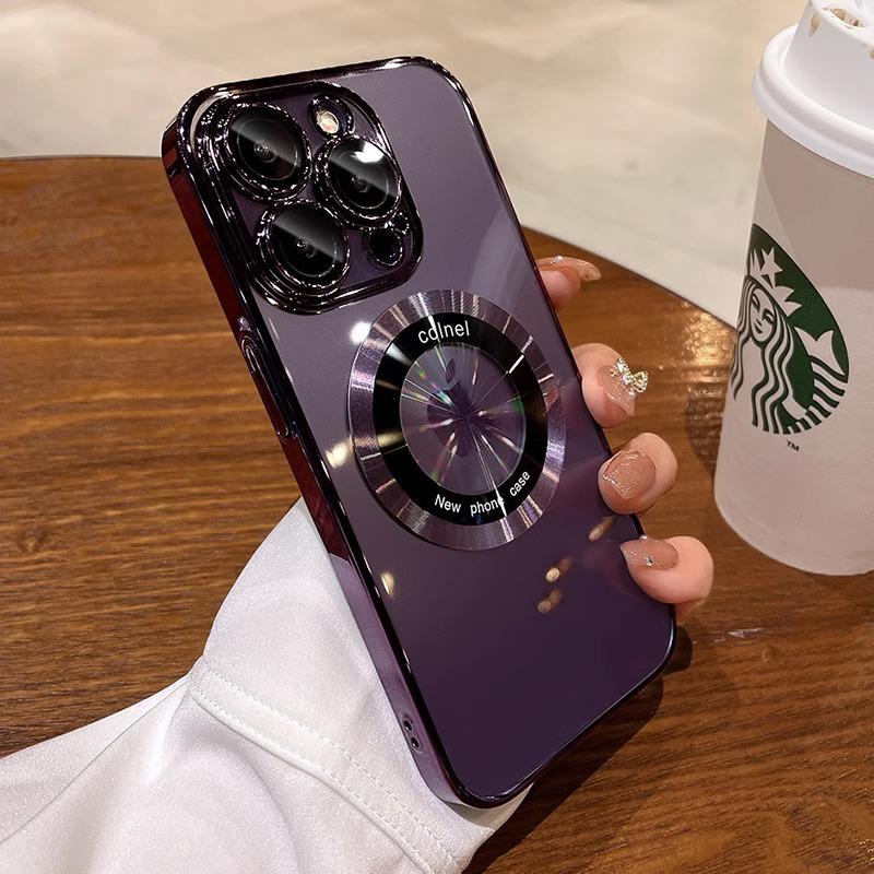 

Прозрачный чехол из мягкого ТПУ с магнитным покрытием для iPhone 15 14 13 12 11 Pro Max Plus Magfsafe Защита объектива Ультратонкий Противоскользящий чехол For iPhone 13