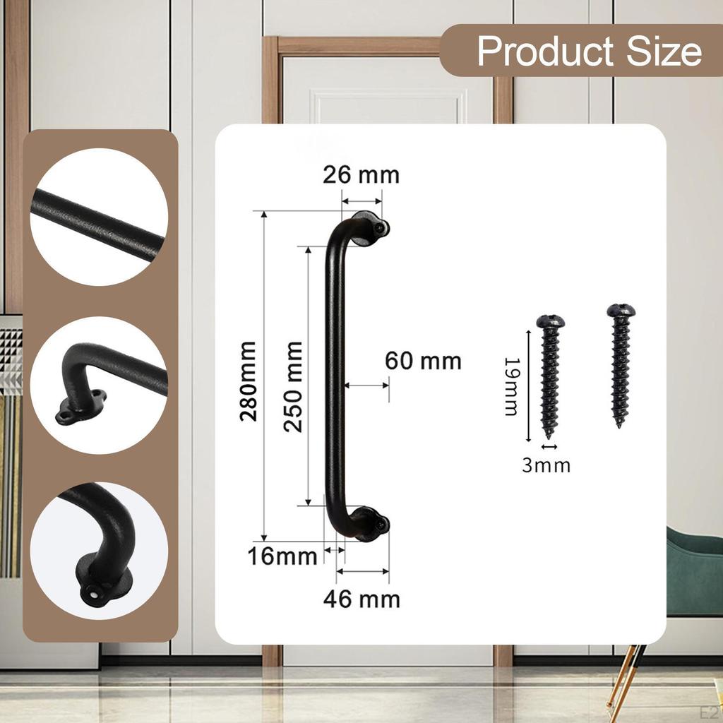Cabinet Pull Shed Front Door Carbon Steel Exterior Interior Barn Handle